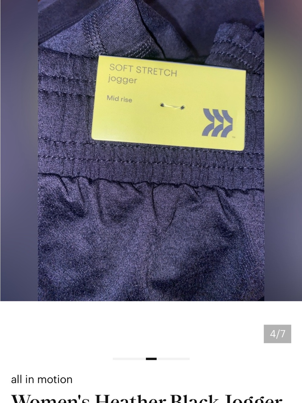 all in motion Women's Heather Black Soft Stretch Jogger